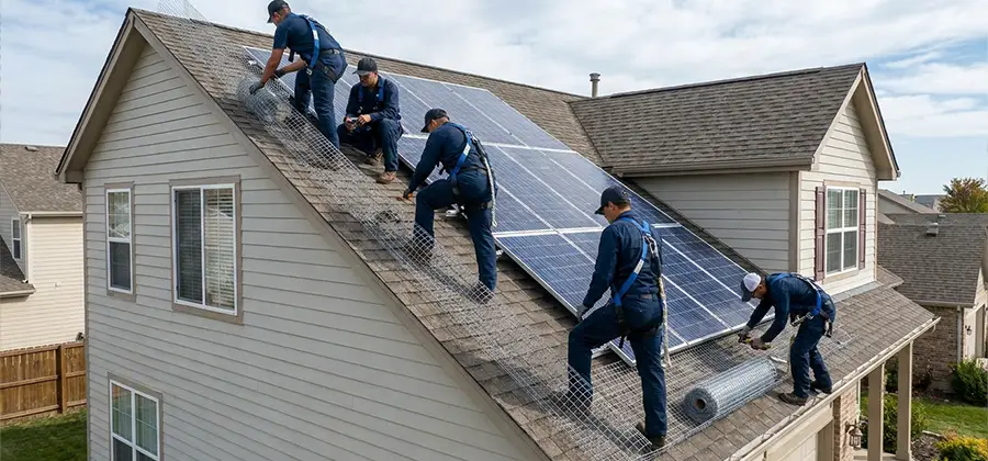 Pigeon Wire for Solar Panels in Oakton